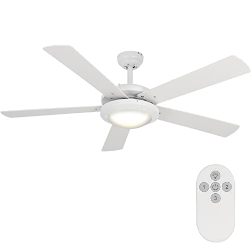 hykolity Ventilador de techo interior de estilo moderno de 52 pulgadas con kit de luz regulable y...