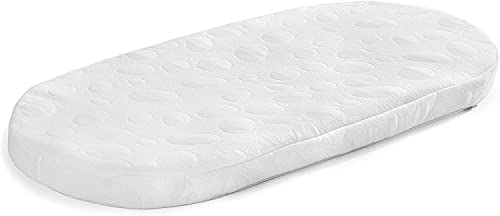 LE BÉBÉ & LE LOUP, Colchón Ovalado para Cuna Chicco Multifuncional 4 en 1 (Memory Foam, Tela...