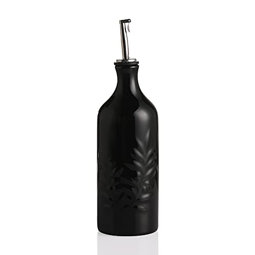 Sweejar Botella dispensadora de aceite de oliva de cerámica,20 onzas,opaca,protege el aceite para...