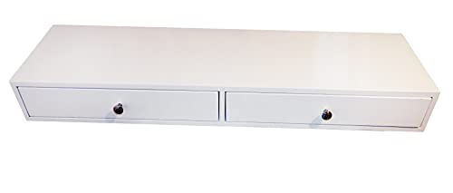 Generico Repisa Flotante Doble Cajón 100x30 (Blanco)