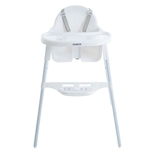 Cosco Silla Alta 2 en 1, Blanca, con bandeja removible y arnés de 5 puntos. Uso desde 6 meses hasta...