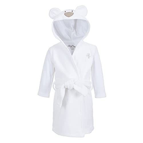 Baby Creysi Collection Bata De Baño Para Bebés, Con Gorro Niños, Blanco (White), 0-6 Meses