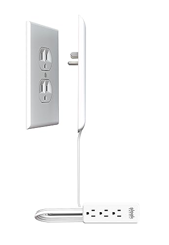 sleek socket Corrector de Salida Ultrafino con Kit Que Encubre el Cordón, 3-Salidas, Tamaño...