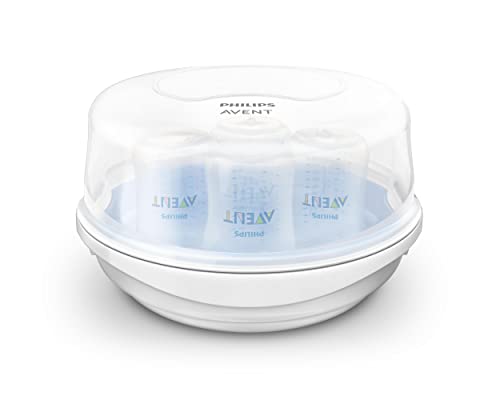 Philips AVENT Esterilizador de vapor de microondas para biberones, chupetes, tazas y más, SCF281/05