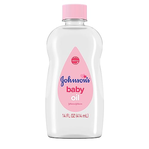 Johnson & Johnson Johnson's Baby Aceite cremoso Aloe y vitamina E, 8 onzas líquidas, Aceite para...
