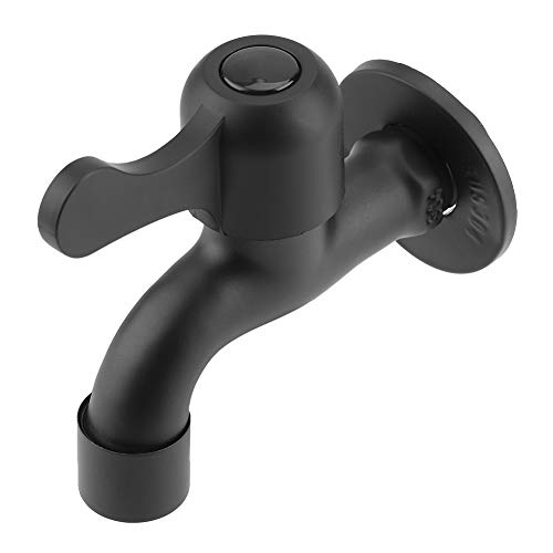 Grifo para Lavadora, Grifo de Montaje en Pared Retro Negro de Acero Inoxidable 304, Grifo de Baño,...