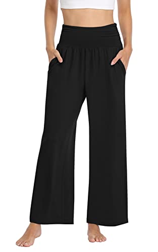 TARSE Pantalones de pierna ancha para mujer, casual, suelto, pantalones de yoga, cómodos y...