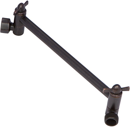 25,4 cm Brazo de Ducha Ajustable - Extensor de Latón Macizo Alcachofa de Ducha - Bronce Cepillado