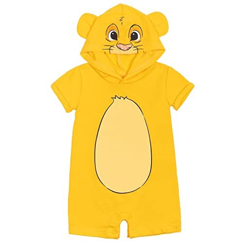 Disney - Disfraz de Simba del Rey León con capucha para bebés y niños, manga corta, amarillo, 18...