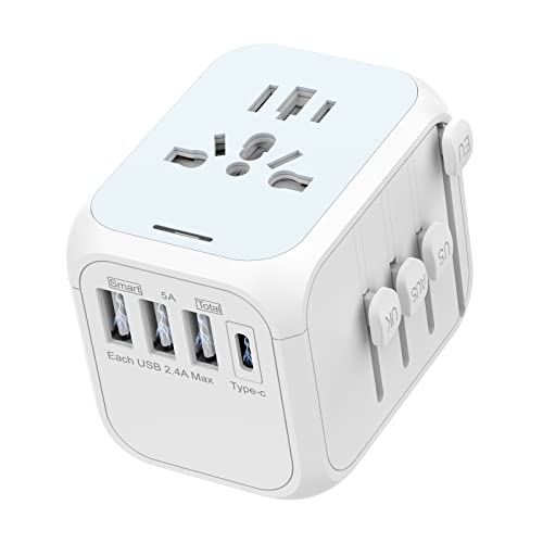 ZJTZJY Adaptador Universal de Viaje, Adaptador Internacional, Adaptador de Viaje con 4 Salidas+3...