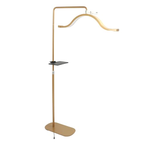 Lámpara de Pie de Media Luna, Extensible, Atenuación Continua, Lámpara de Pie LED para Pestañas,...