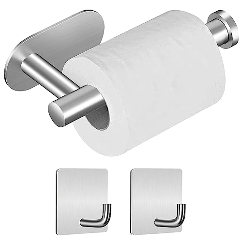 MXCOCO Portarrollos Higiénico Gancho Toallero, 3Pcs Autoadhesivo 304 Conjunto de Accesorios de...