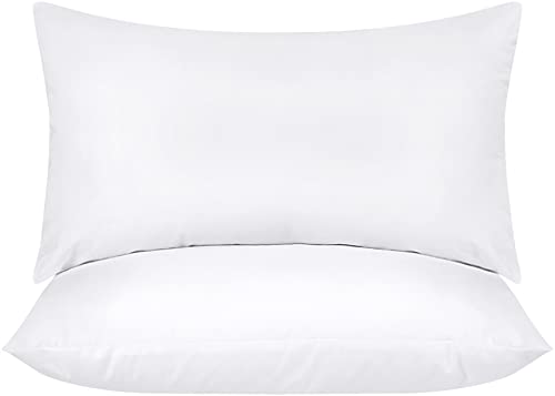 Utopia Bedding - Juego de 2 almohadas para cama y sofá, color blanco, 12 x 20 pulgadas, almohadas...