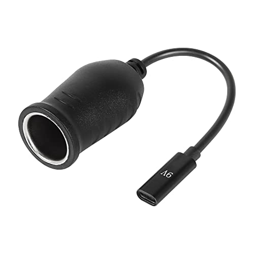 SinLoon Adaptador USB C a encendedor de cigarrillos, cable adaptador USB tipo C hembra de 9 V a...