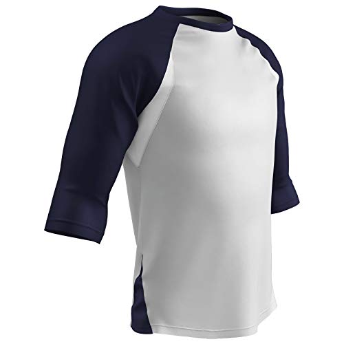CHAMPRO Complete Game - Camisa de béisbol de Manga 3/4; M, Color Blanco