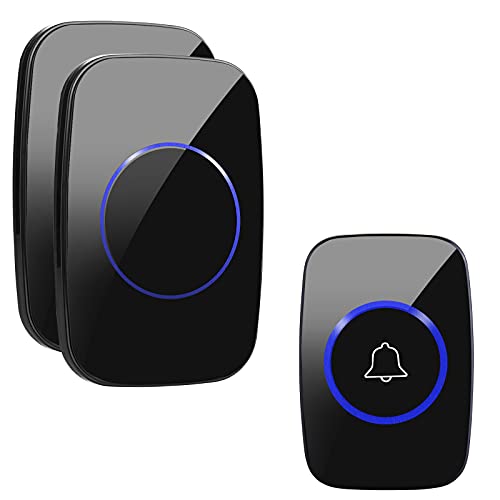 Timbre Inalámbrico para Puerta, 1 Transmisor y 2 Receptor, Kit de timbre inalámbrico, Timbre...