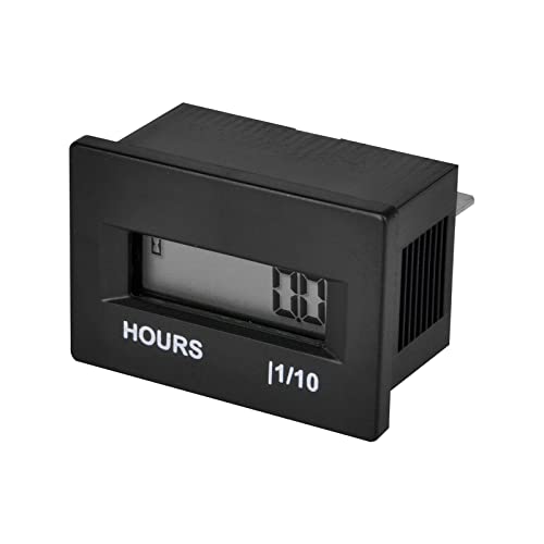 Jayron AC/DC 8 V a 60 V Digital LCD Medidor de horas a presión, soporte de hora acumulado datos...
