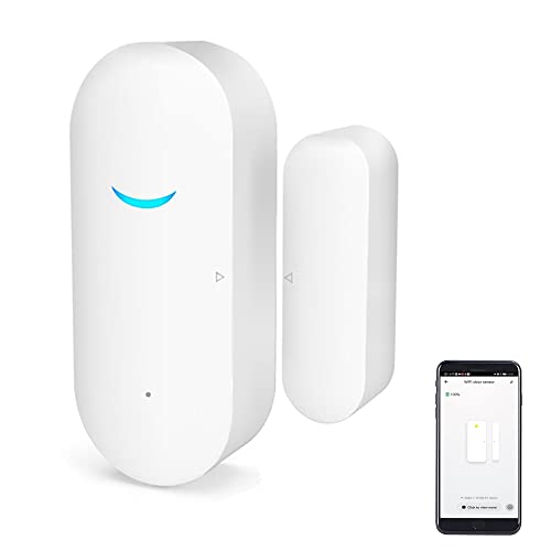 Tuya - Paquete de 2 sensores WiFi para puerta y ventana, alarma inteligente con notificación...