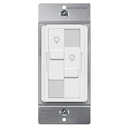 TOPGREENER Kalide - Interruptor de luz de doble carga, interruptor de atenuación LED doble,...