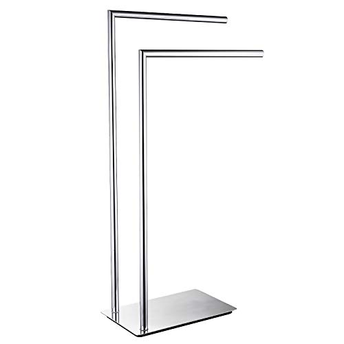 LANGPAI Toallero Doble Independiente, Accesorios de baño, Soporte para Toallas en el Suelo, latón...