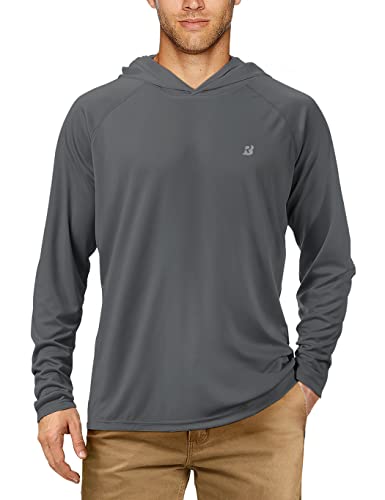 Roadbox Camisa de Manga Larga con Capucha para Hombre, protección Solar UPF 50+, para Exteriores,...