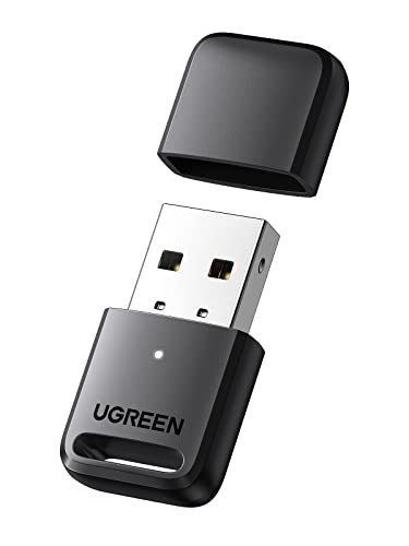 UGREEN Adaptador Bluetooth para PC, Mini Portátil USB Bluetooth 5.0, Compatible con Windows...