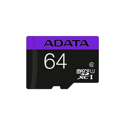 ADATA 64 GB Tarjeta de Memoria Micro SDXC con Adaptador Color Negro con Morado (Clase 10)