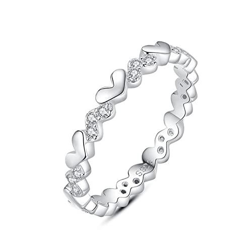 Anillos Plata Corazon, En Forma de Corazón con Circón Talla 12 Anillo de Bodas Grabado Gratis