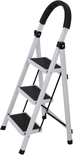 BSD MY Home Escalera Plegable De 3 Peldaños, Aluminio, Escalera de Tijera para Interior y Exterior,...