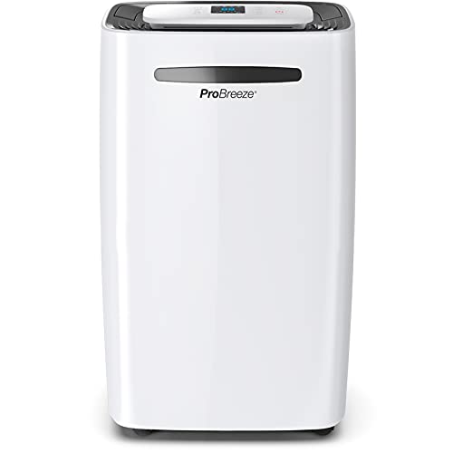 Pro Breeze Deshumidificador Compresor 50 pintas (20L), Depósito Extraíble y Desagüe Continuo,...