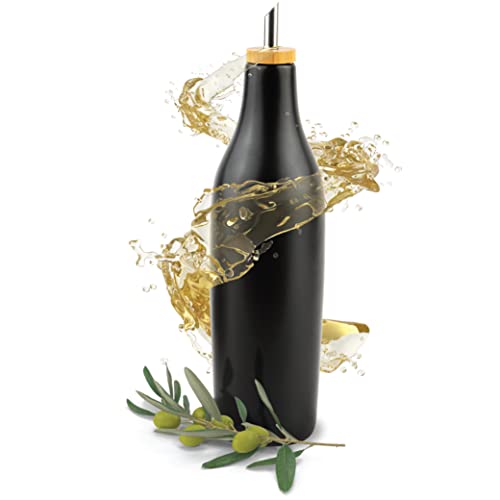 kitchentoolz Botella dispensadora de aceite de oliva de cerámica, contenedor de 16 onzas para...