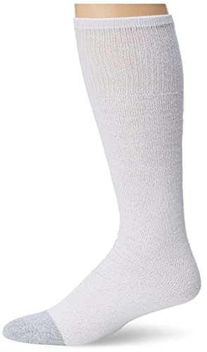 Fruit Of The Loom Men's 6 Pack Cushion Over-The-Calf Tube Socks, White,