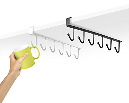 Matlán 1 Par Soportes con 6 Ganchos para Tazas de Café y Utensilios de Cocina | Perchero para...