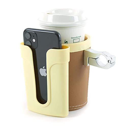 Simplbikes | Porta Vaso y Celular para manubrio en Bicicleta Vintage Color café/Almendra
