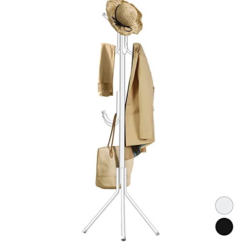 Perchero de Pie de 175 Cm, Percheros de Piso con 12 Ganchos, Perchero de Piso Moderno de Metal,...