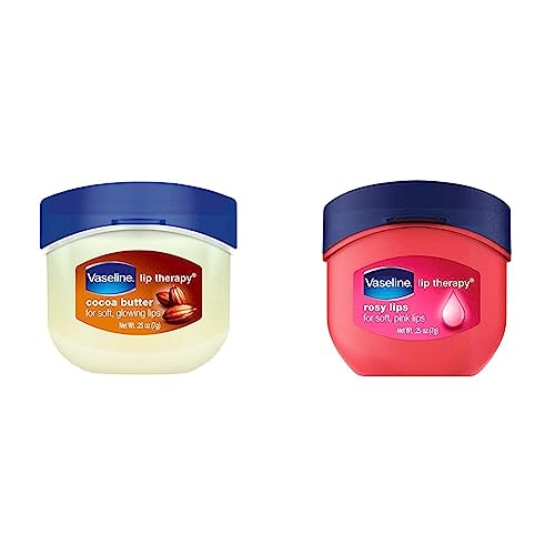 Vaseline - Minitarrón de manteca de cacao para el cuidado de los labios, 7 g + Lip Care Rosy Mini...