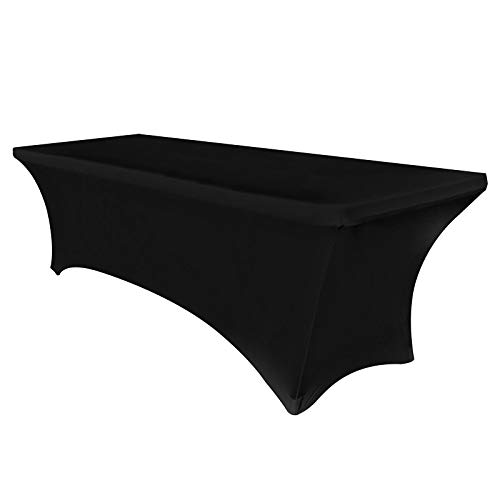 Obstal Mantel de elastano elástico de 6 pies para mesas plegables estándar, protector de mantel...