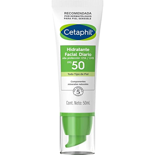 Cetaphil Hidratante Facial Diario con Protección UVA UVB y FPS 50, Hidrata con Fotoprotección UVA...
