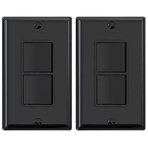 ELEGRP Decorator - Interruptor de luz basculante doble, interruptor de paleta eléctrico de dos...