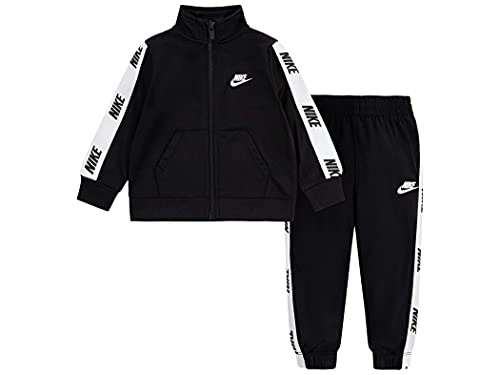 Nike Boy`s Jacket & Pants 2 Piece Set (Black(66G796-K25)/White, 6 Years)