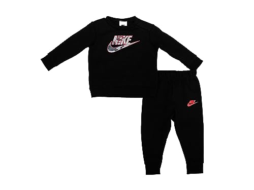 Nike - Conjunto de sudadera con cuello redondo y pantalones deportivos para niños pequeños,...