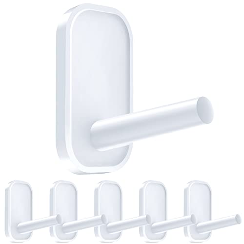 Ganchos adhesivos, ganchos de pared resistentes, ganchos de toalla para baño, paquete de 6...