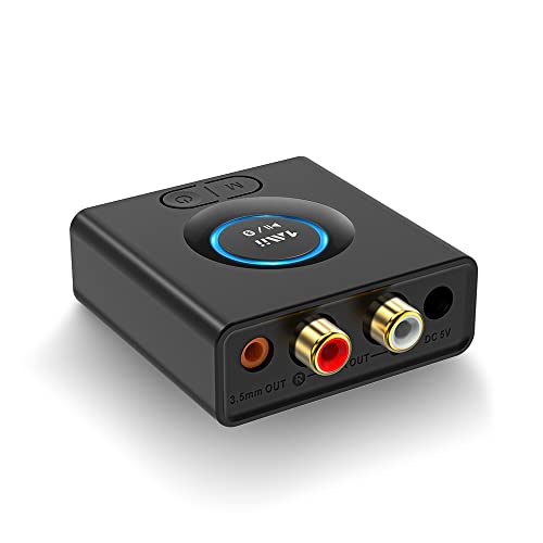 1Mii Receptor Bluetooth 5.0 Inalámbrico, Adaptador Audio Bluetooth con RCA/Jack AUX 3.5 mm, Modo de...