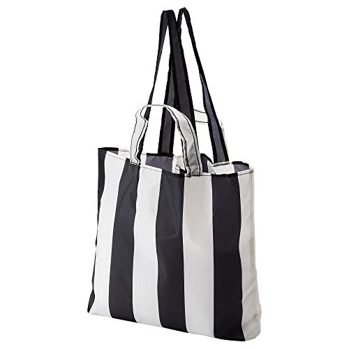 Ikea SKYNKE bolsa transportadora, 45x36 cm, rayas/negro blanco, blanco/negro, S