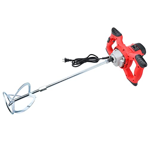 LuckyHigh Mezclador de hormigón portátil eléctrico de 1800 W, agitador de cemento de mano con...