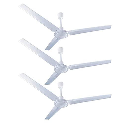 Pack 3 Ventilador de Techo Benelux 5 Velocidades Motor Grande Industrial Blanco Tipo Vec