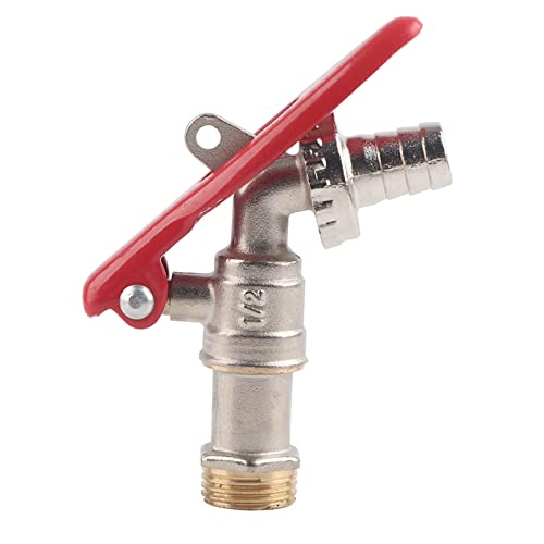 Grifo de Agua con Cerradura de Latón de 1/2', Herramienta de Jardín para Exteriores, Reemplazo...