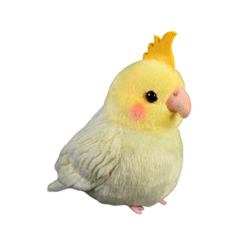 Nohito - Juguete realista de peluche de pájaro cacatúa amarilla de peluche de simulación de aves...