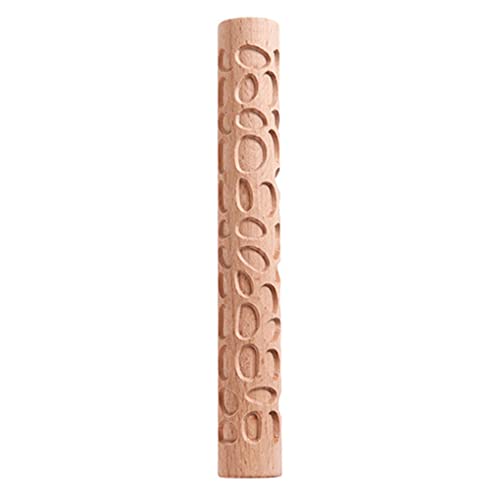 IOOOFU Rodillo de amasar en Relieve Patrón de Tema navideño Rodillo 3D de Madera Grabado para...