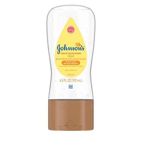 Johnson's Baby Oil Gel, Shea & Cocoa Butter, 6.5 Ounce (Pack of 6)